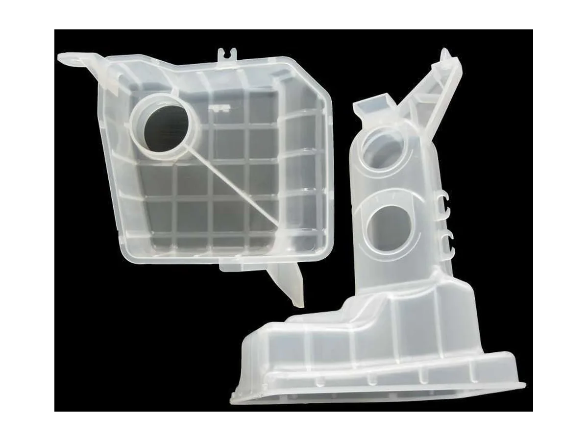 Translucent molded automotive reservoir housing