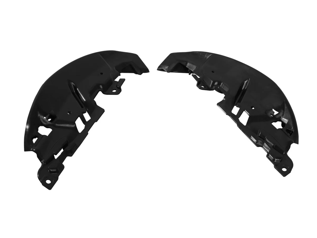 Matched molded automotive wheel arch trim pair